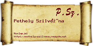 Pethely Szilvána névjegykártya